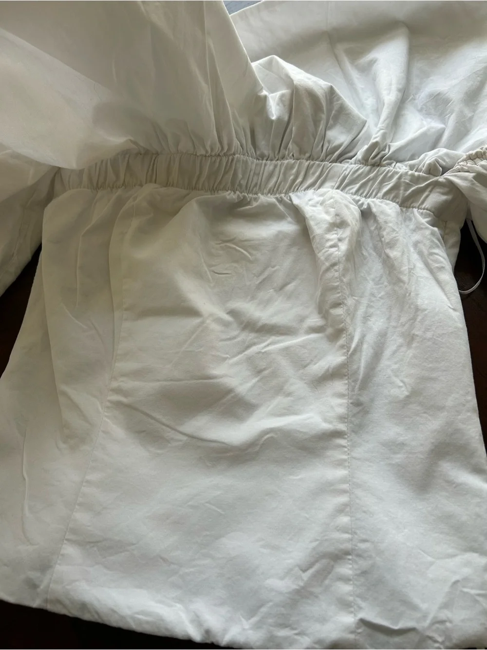 Zara White Off-Shoulder Puff Sleeve Crop Top size XS